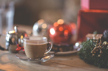 chai and Christmas background 