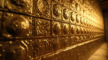 Golden temple wall background. 