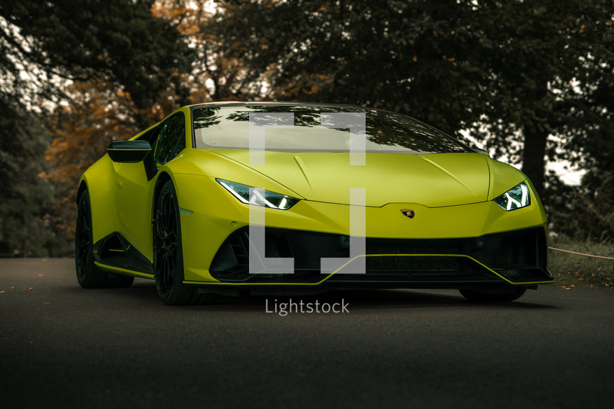 Lamborghini Huracan, yellow green bright super car, sports car, powerful, race car, new supercar, Lambo, luxury vehicle