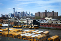 parked school buses 