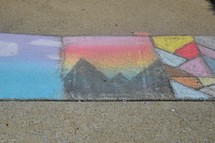comic stripe of sidewalk chalk 