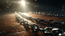Chains on a wooden floor. 
