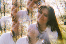 multiple exposure portrait of a woman 