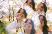 multiple exposure portrait of a woman 