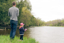 father and daughter fishing 