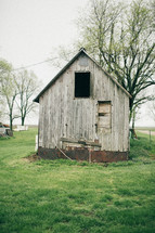 an old wooden shed 