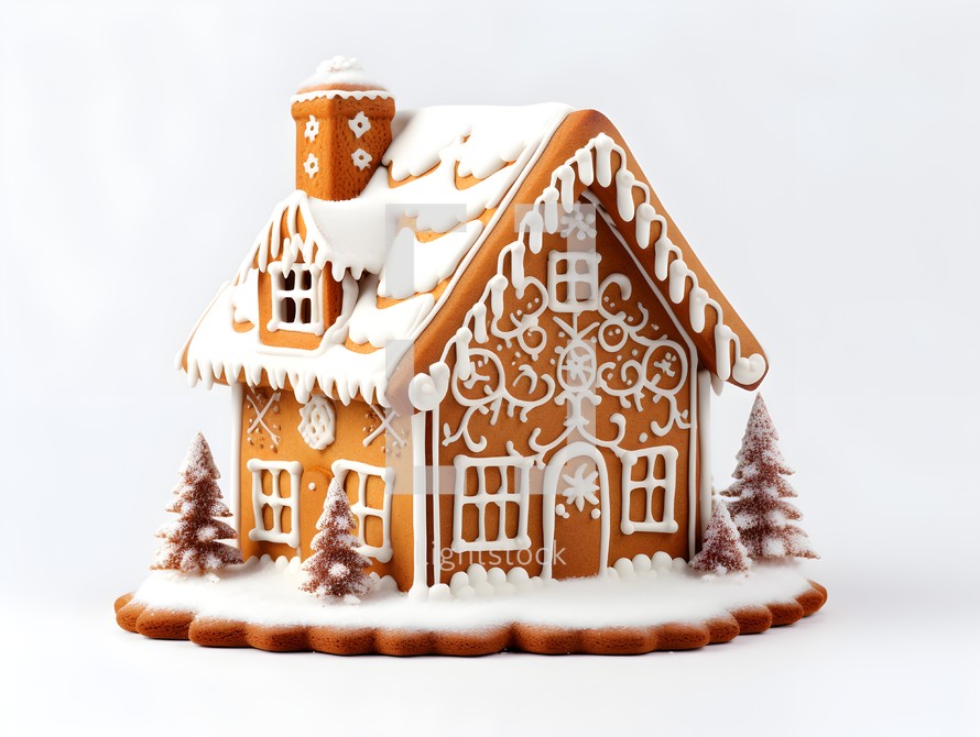 A Beautiful Iced Gingerbread House to Celebrate the Winter Season