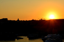 boats at sunset 