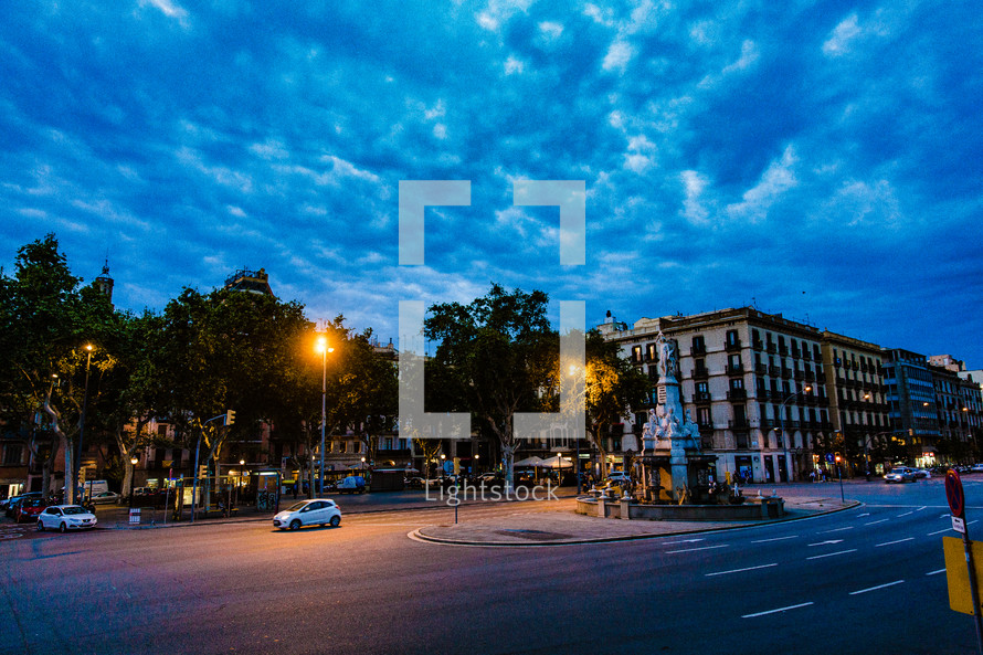streets of Spain in the evening 