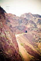 foot trail tunnel through a mountain in Nevada