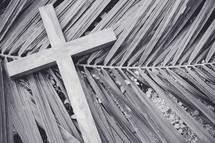 cross on a palm frond 