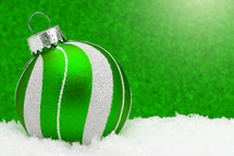 green and white Christmas ornament 