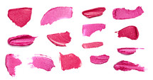 Lipstick and Lip Gloss Swatch Isolated on a White Background
