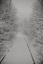 snow covered winter path 