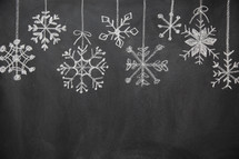 snowflake border on a chalkboard 