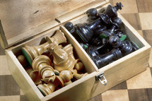 box of chess pieces 
