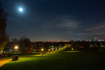 city park at night 