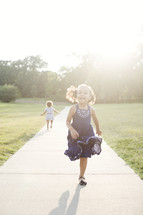 girl child running outdoors 