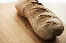 bread on a cutting board 