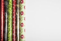 rolls of Christmas wrapping paper