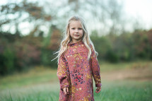 blonde little girl in a dress