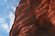 red rock cliffs and blue sky 