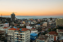 city landscape in Taunggyi Myanmar at sunset