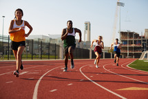 runners on a track 