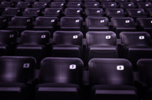 Numbered arena seats.