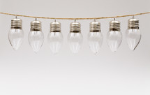 clear glass bulbs on a string 