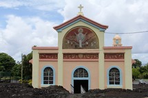 Notre Dame Des Laves Church, spared from a volcanic eruption