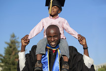 father and son at graduation 