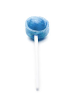 Single blue Lollipop on a White Background