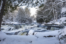 river rapids and snow 