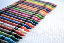 crayons on a white background 