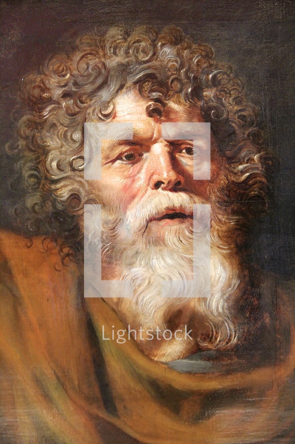 Painting of an old bearded man 