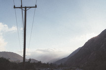 power lines and mountains 