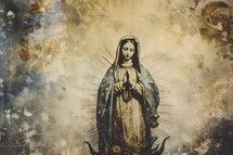 Statue of the Mother Mary, vintage style