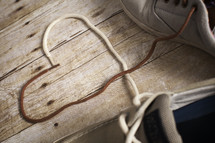 shoe laces in the shape of a heart 