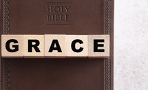 Holy Bible and word grace 