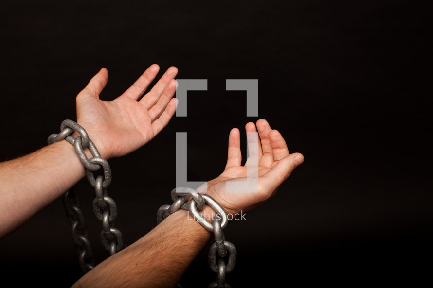 wrists with chains 