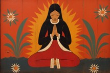 Mural painting of a girl praying