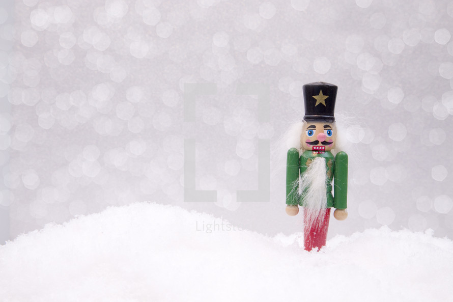 nutcracker in snow 