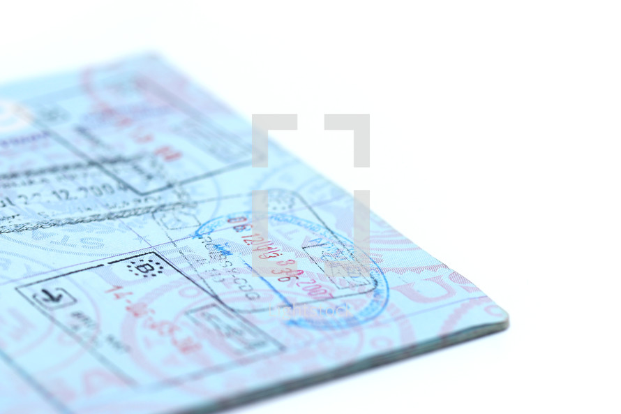 stamps in a passport 
