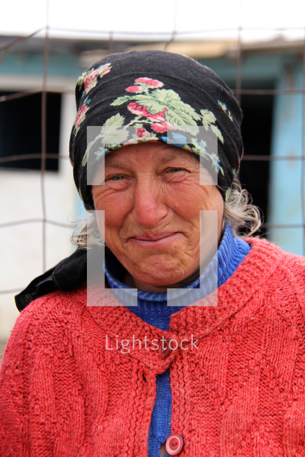Years of stress on the face of a Gypsey woman 