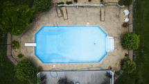 an empty swimming pool from above.