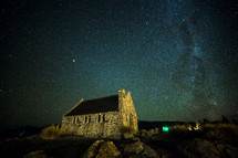 church under starlight 