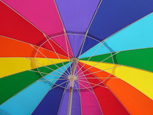 open rainbow umbrella closeup