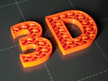 3D letters from 3D printing machine. 3D technology in action