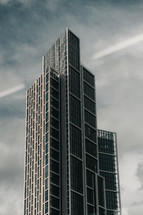 Tall modern skyscraper, urban city landscape, building architecture, high rise structure